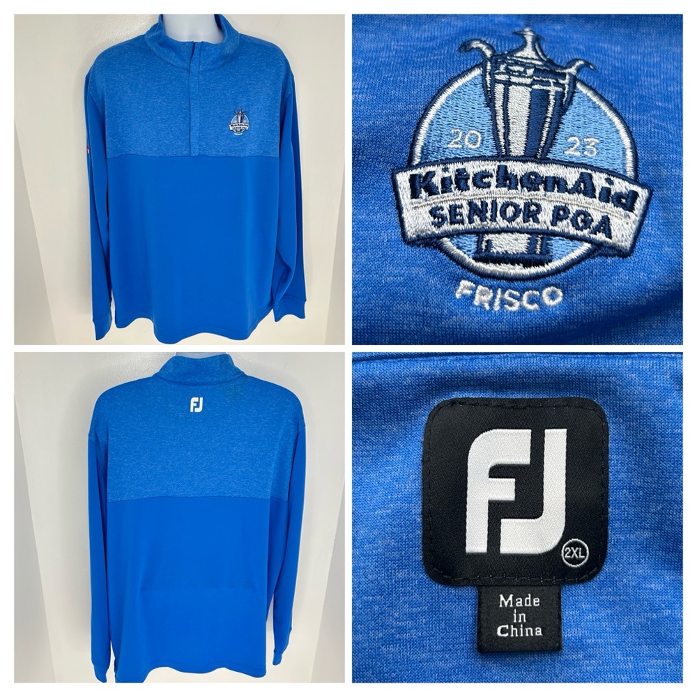 Footjoy Kitchen Aid Senior PGA Frisco 2023 Blue 1/4 Zip Golf Shirt Size XXL Toro